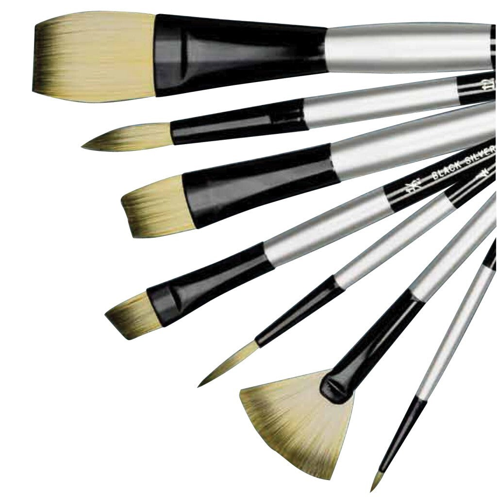 Black Silver By Dynasty Series 4910 Stroke Brushes - 25mm (1&quot;)