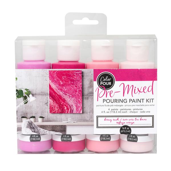 Color Pour Pre-mixed Pouring Paint Kit - Berry Rush