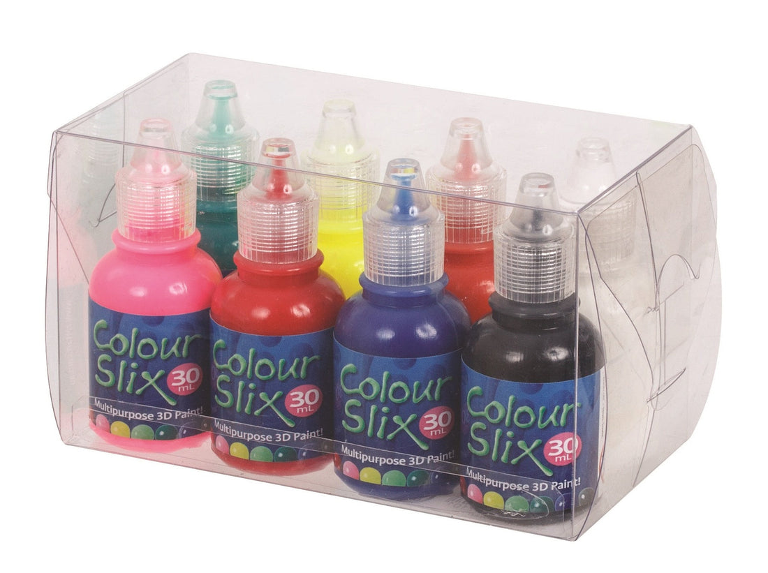 COLOUR SLIX - MULTI PURPOSE PAINT 8 x 30ml squeeze bottles