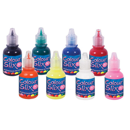 COLOUR SLIX - MULTI PURPOSE PAINT 8 x 30ml squeeze bottles