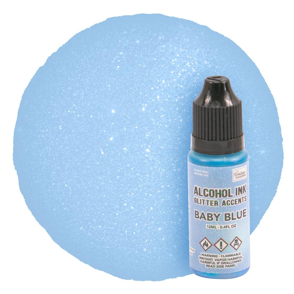 Couture Creations Glitter Accents Alcohol Ink - Baby Blue 12ml