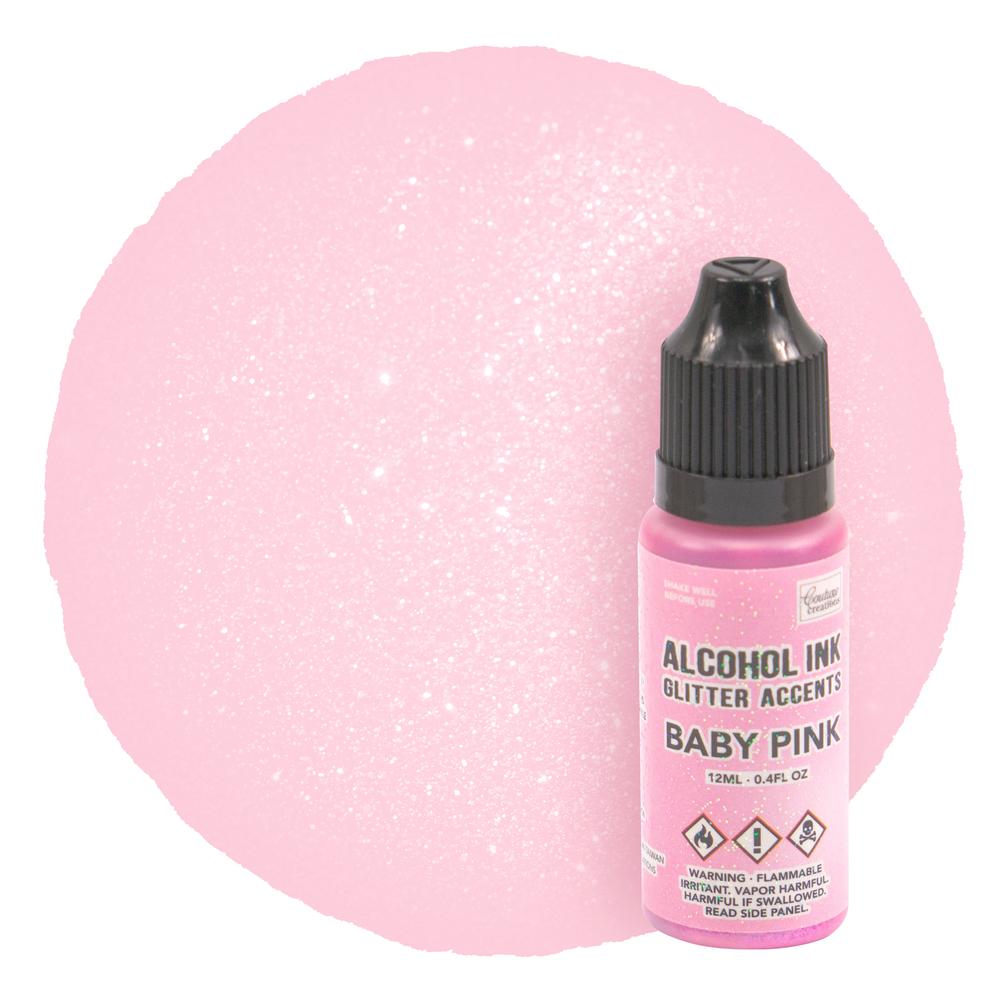 Couture Creations Glitter Accents Alcohol Ink - Baby Pink 12ml
