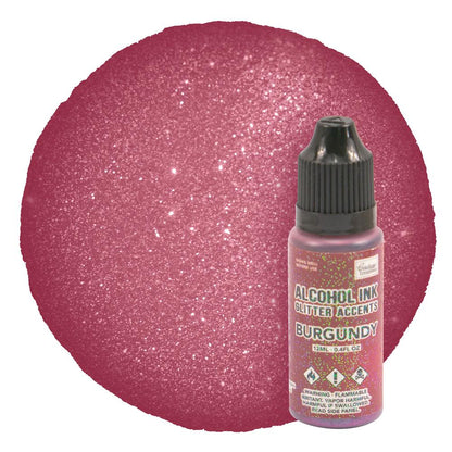 Couture Creations Glitter Accents Alcohol Ink - Burgundy - 12ml