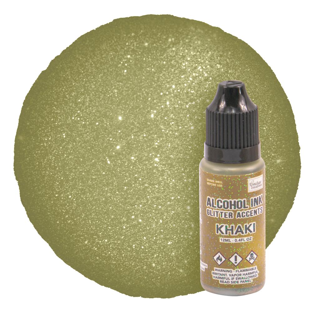 Couture Creations Glitter Accents Alcohol Ink - Khaki 12ml