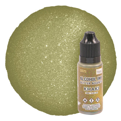 Couture Creations Glitter Accents Alcohol Ink - Khaki 12ml
