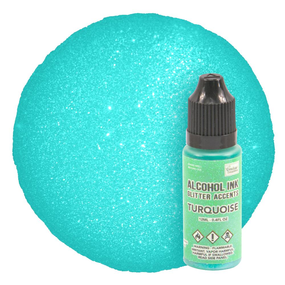 Couture Creations Glitter Accents Alcohol Ink - Turquoise 12ml