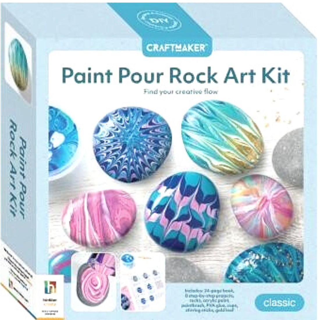 Craft Maker Paint Pour Rock Art Kit