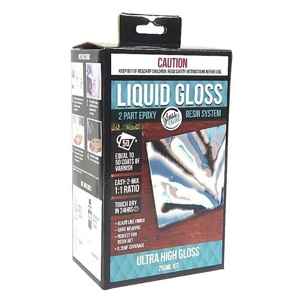 Glass Coat Liquid Gloss Epoxy Resin 250 ml