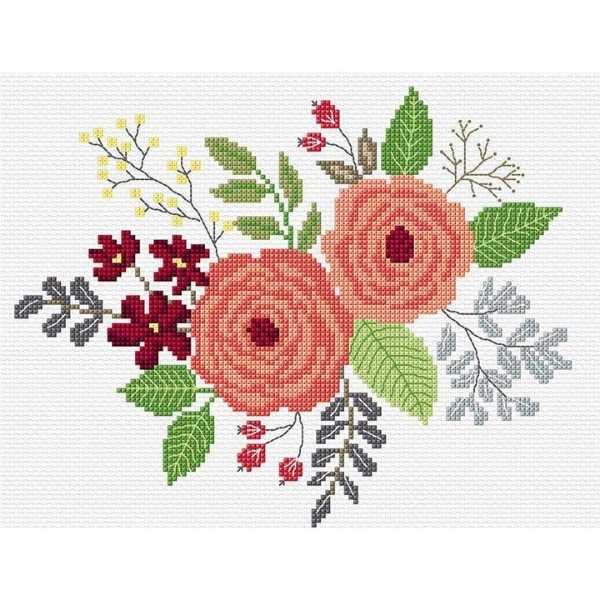 dmc cross stitch kit floral