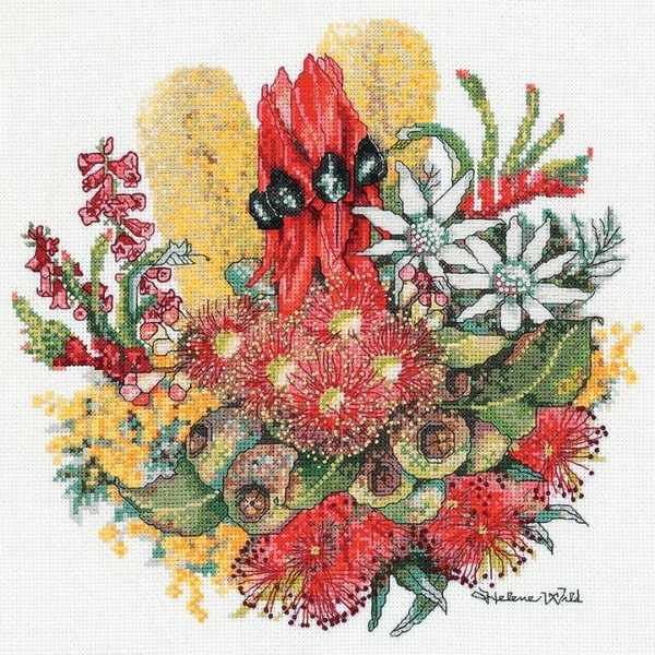 wild flower bouquet cross stitch kit