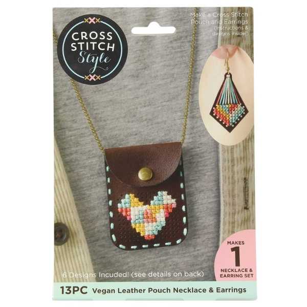 cross stitch necklace and earring kit