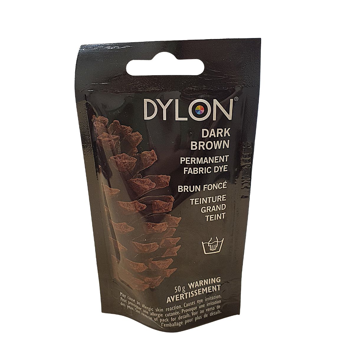 Dylon Permanent Hand Fabric Dye Dark Brown 50g Homes N Living