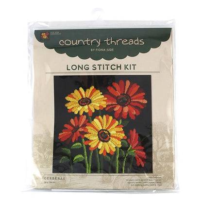 Fiona Jude Long Stitch Embroidery Kit - Gerberas