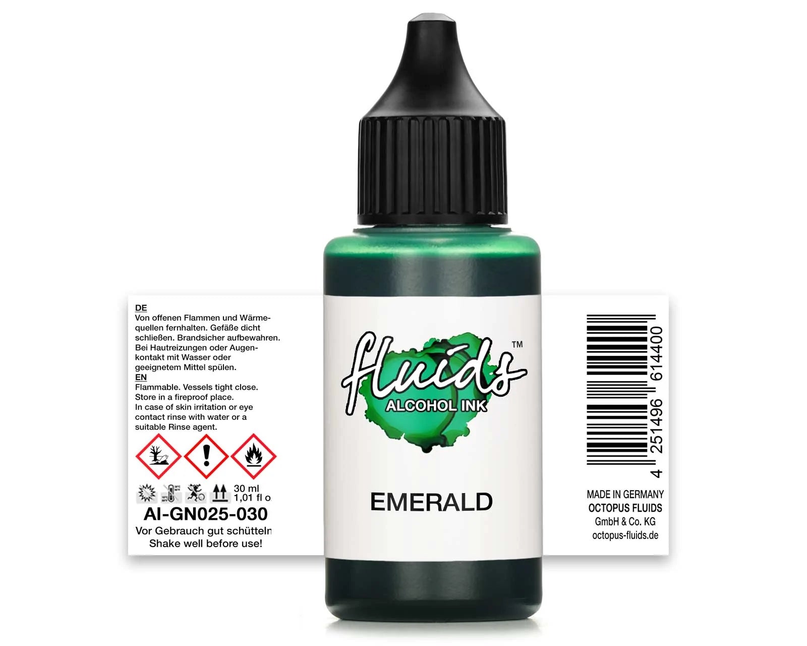 Fluids Alcohol Ink EMERALD For Fluid Art and Resin