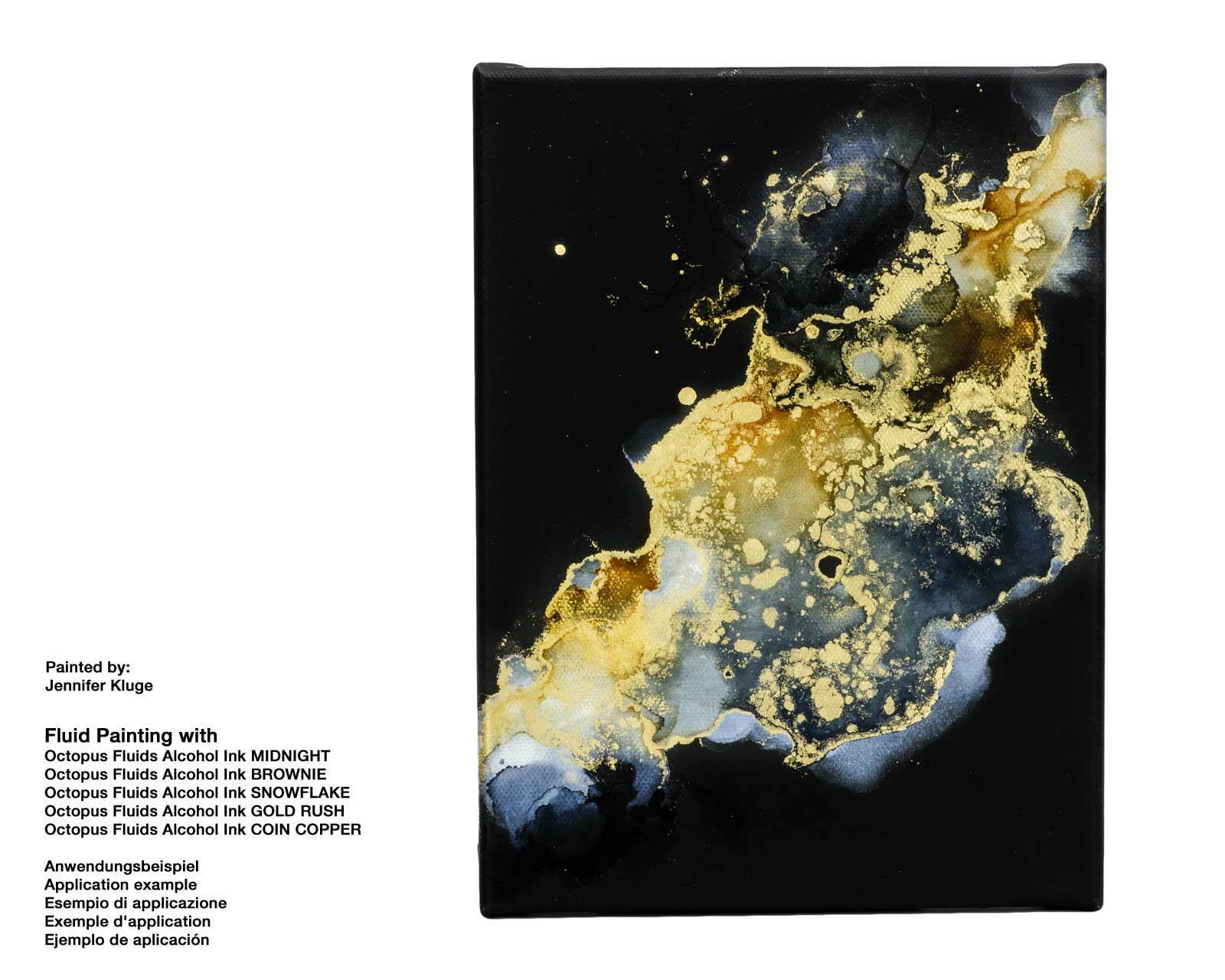 fluids alcohol ink midnight brownie snowflake gold rush coin copper for fluid art and resin 