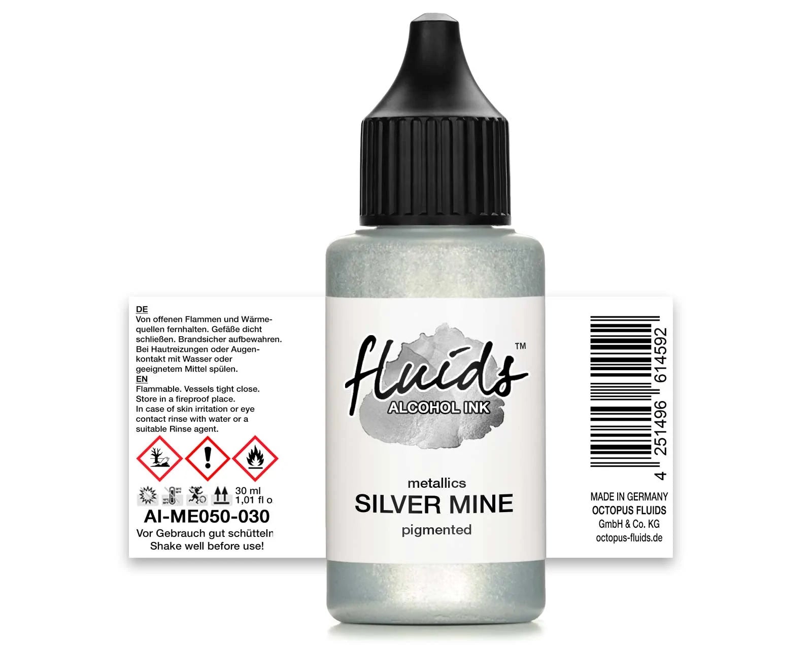 Fluids Alcohol Ink SILVER MINE For Fluid Art and Resin