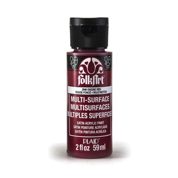 folk art acrylic paint engine red