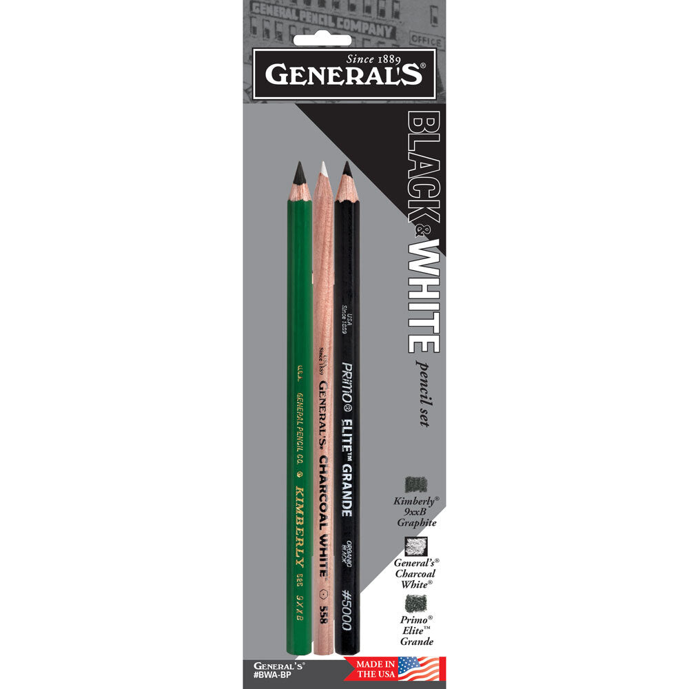 Generals Black &amp; White Pencil Set 3