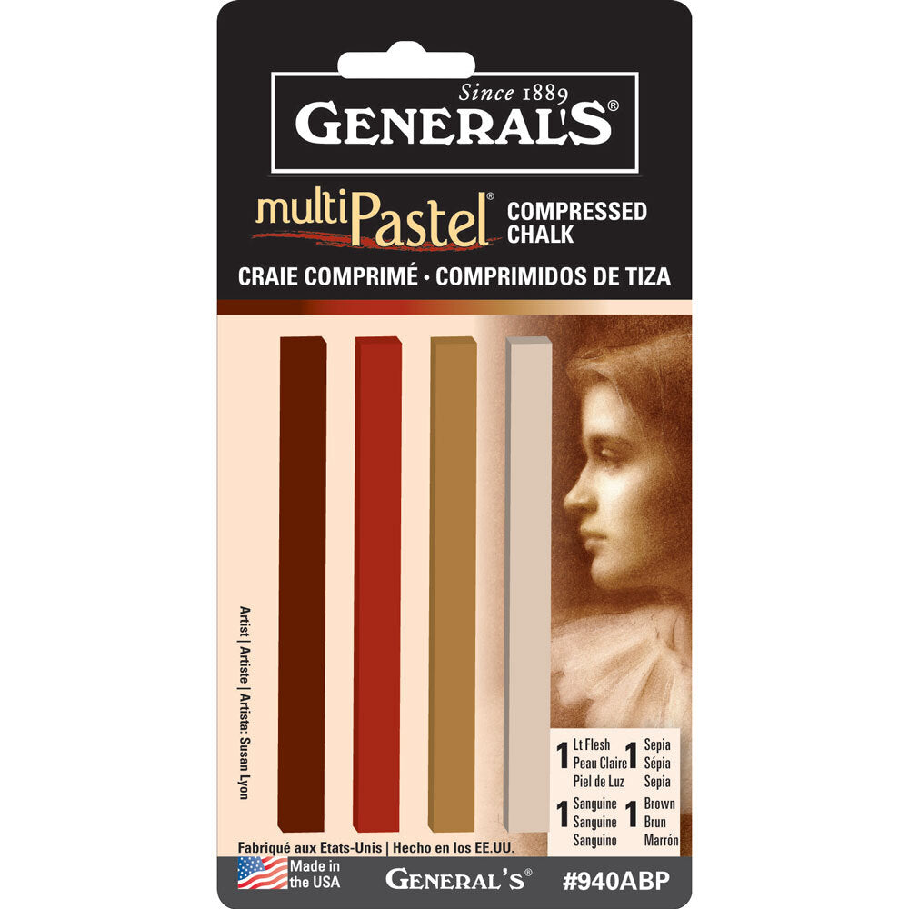 Compressed Charcoal Set, earth tones