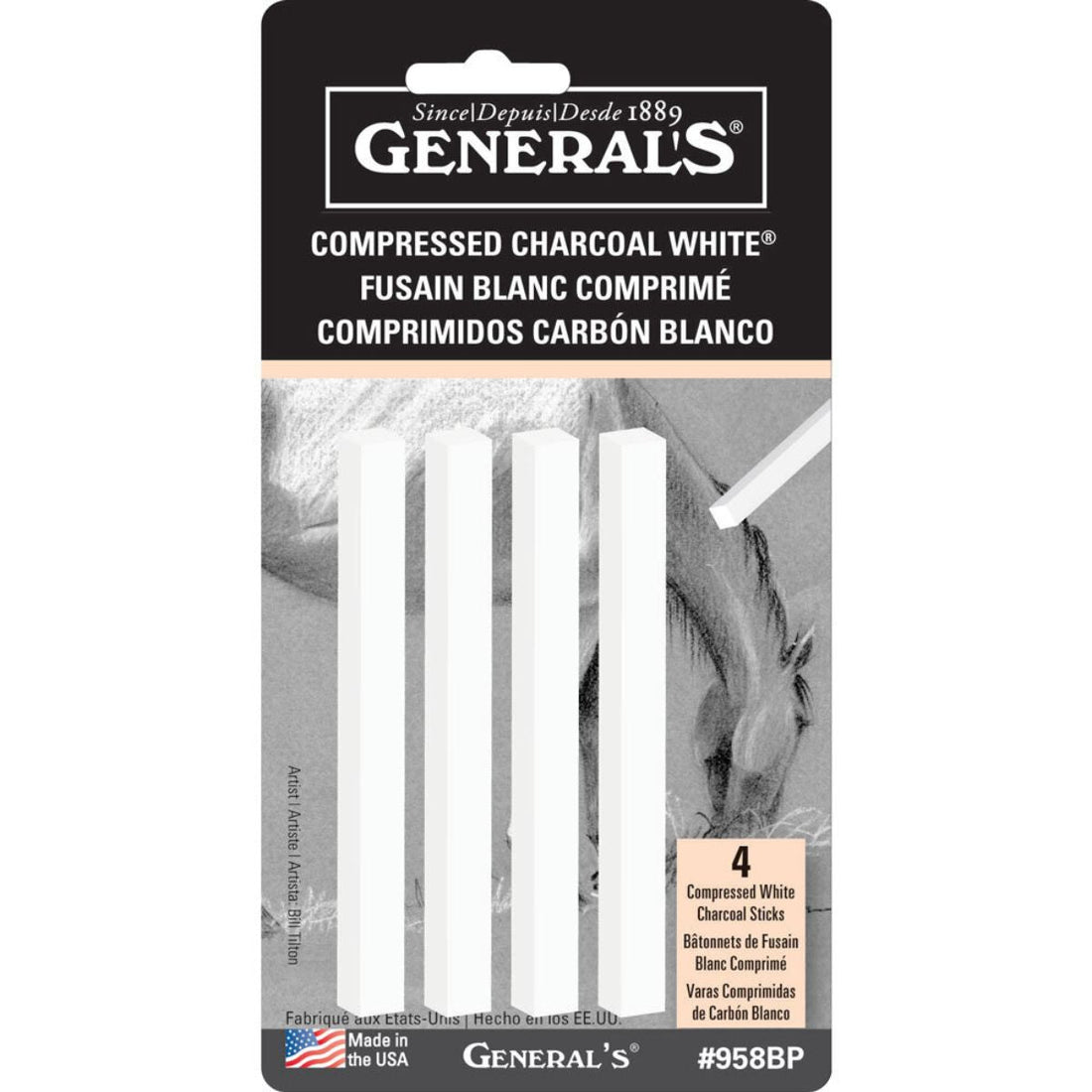 compressed white charcoal by General Pencil