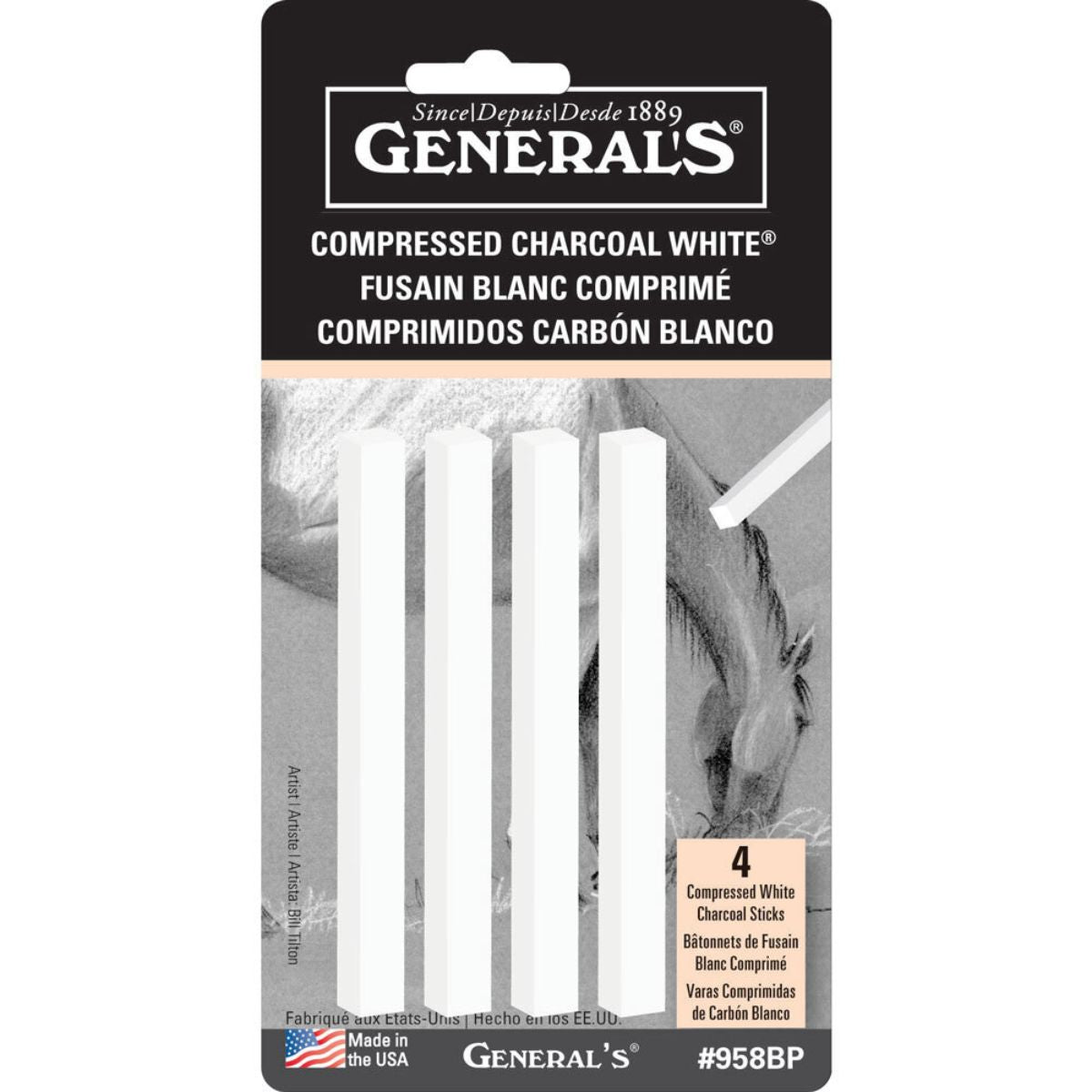 compressed white charcoal by General Pencil