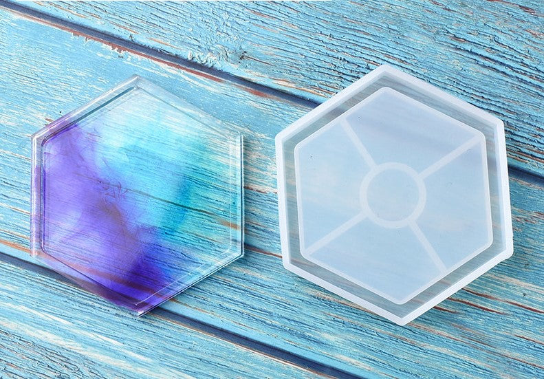 Coaster DIY Resin Silicone Mold - Hexagon For Cup