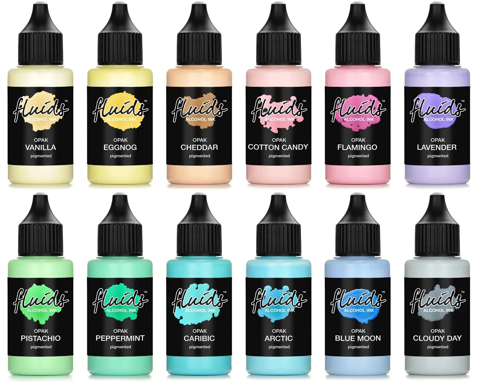 fluids alcohol pastel colours