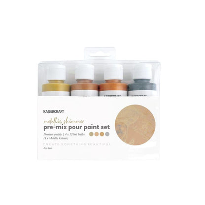 Kaisercraft Pouring Paint Set of 4 - Metallic Shimmer