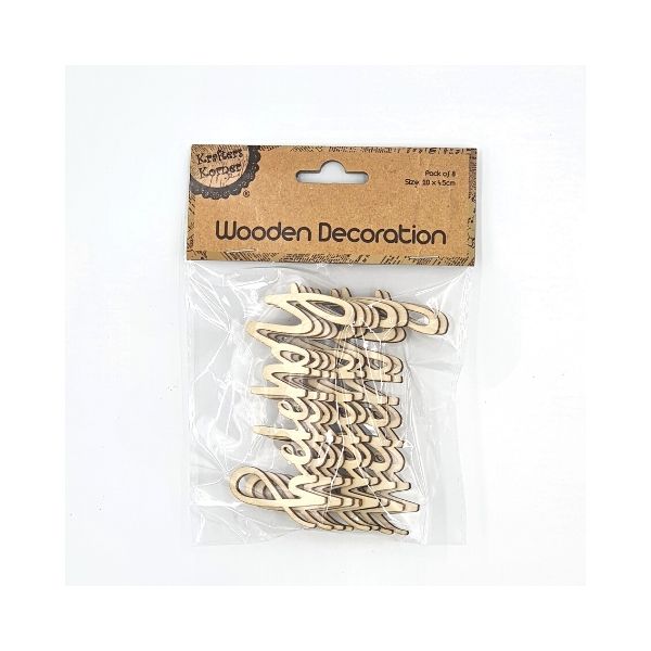 Krafters Korner Wooden Decoration Word 8pk - Happy