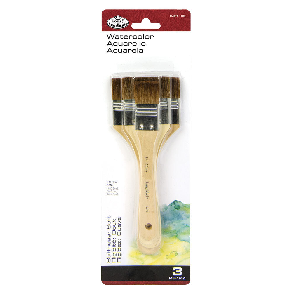 Large Area Watercolour Paint Brush, Set of 3