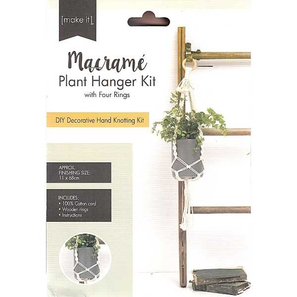 Macrame Plant Hanger Kit Four Rings - Cream 