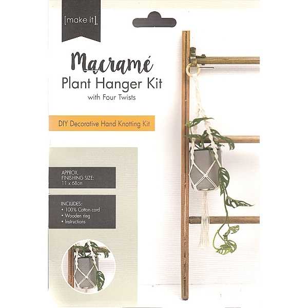 Macrame Plant Hanger Kit Four Twists - Cream 141325