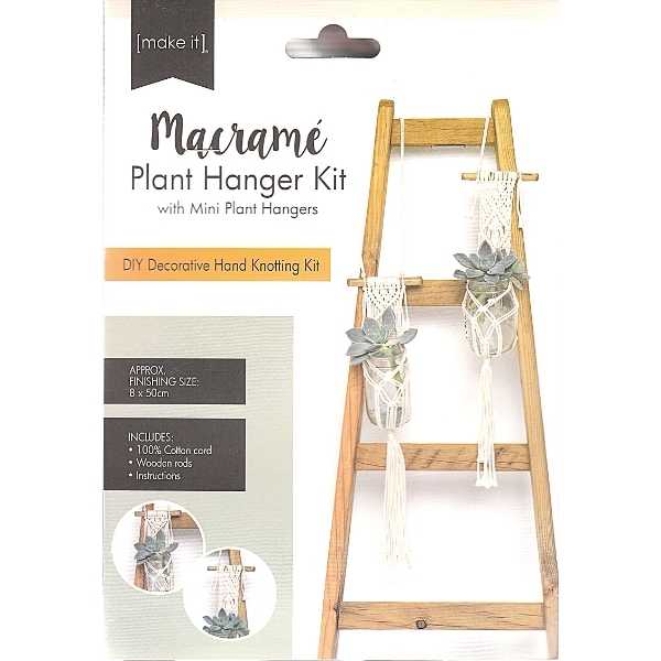 Macrame Plant Hanger Kit, Mini Plant Hangers - Cream