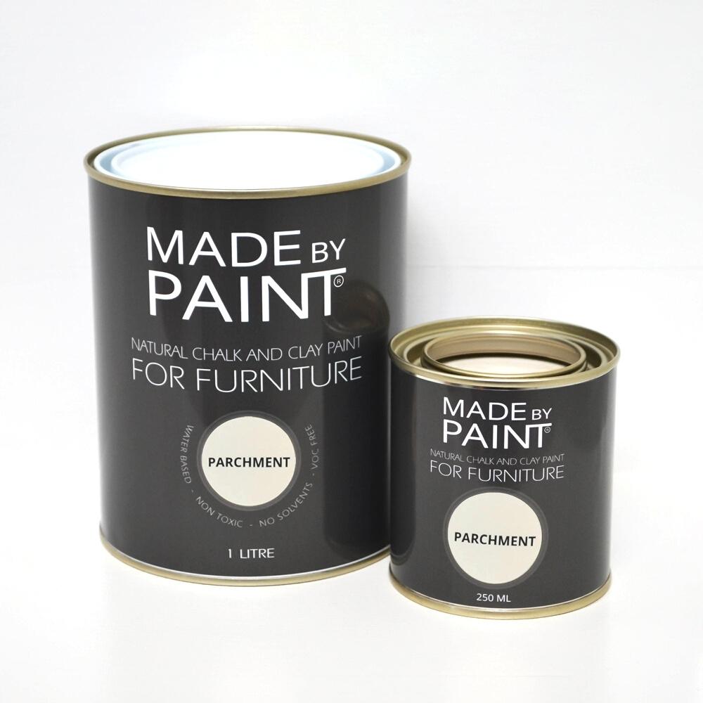 made by paint chalk and clay paint parchment