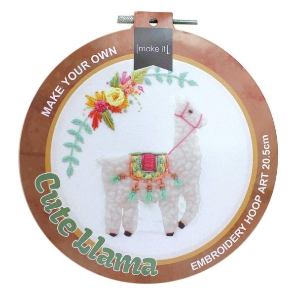 Make It Embroidery Hoop Art Kit - Llama