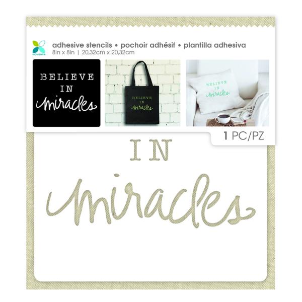 Momenta Adhesive Fabric Backed Stencil 8 x 8inch - Believe In Miracles