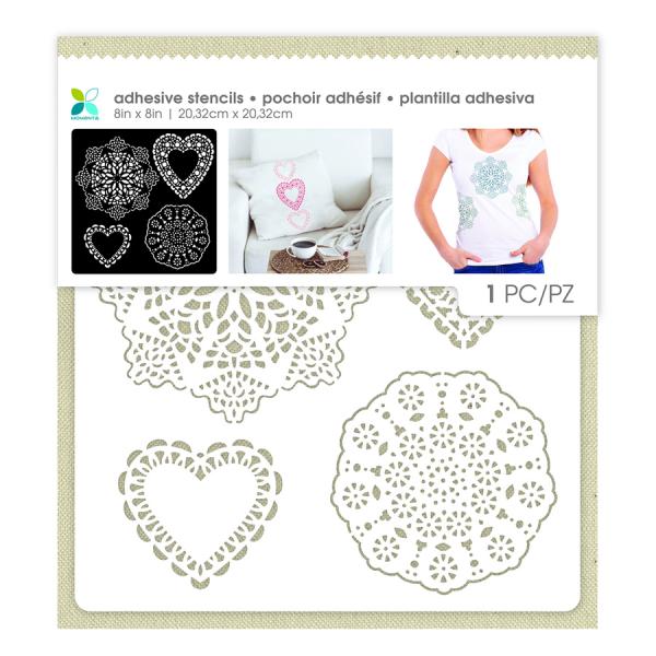 MOMENTA ADHESIVE FABRIC BACKED STENCIL 8 x 8 - DOILIES