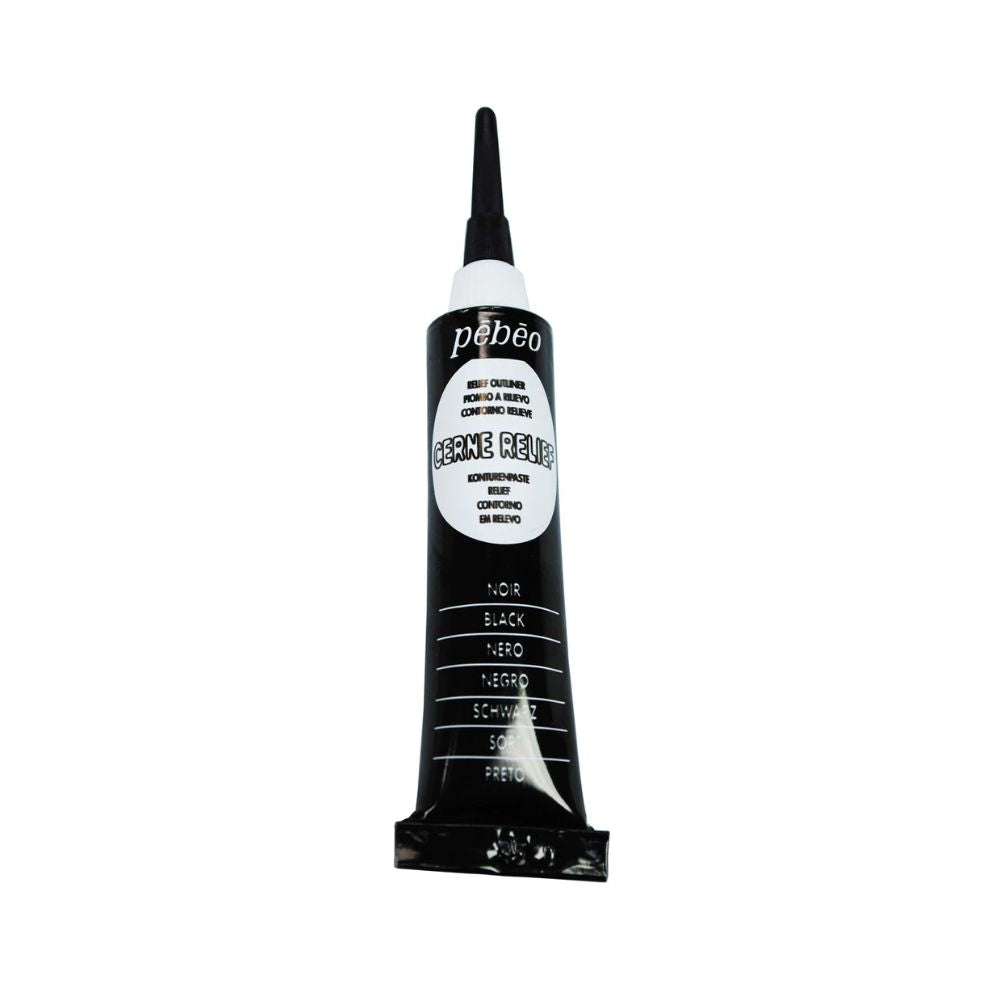 pebeo vitrail cerne outliner paint for glass art black