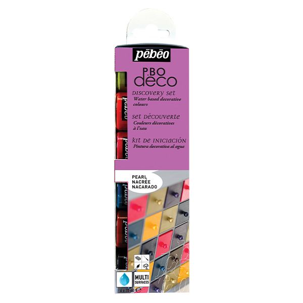 Pebeo Deco Acrylic Paint Set 6 x 20ml - Pearl