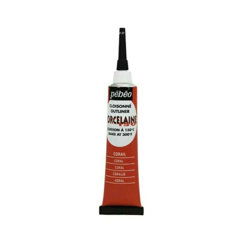 pebeo porcelaine outliner texture paint coral red