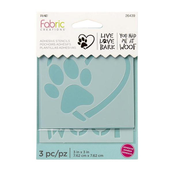 Plaid Fabric Creations Adhesive Stencil 3 x 3inch - Dog