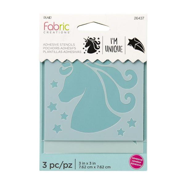 Plaid Fabric Creations Adhesive Stencil 3 x 3inch - Unicorn