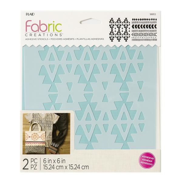 Plaid Fabric Creations Adhesive Stencil 6&quot;X6&quot; 2pc - Aztec