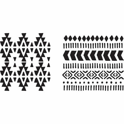 Plaid Fabric Creations Adhesive Stencil 6&quot;X6&quot; 2pc - Aztec