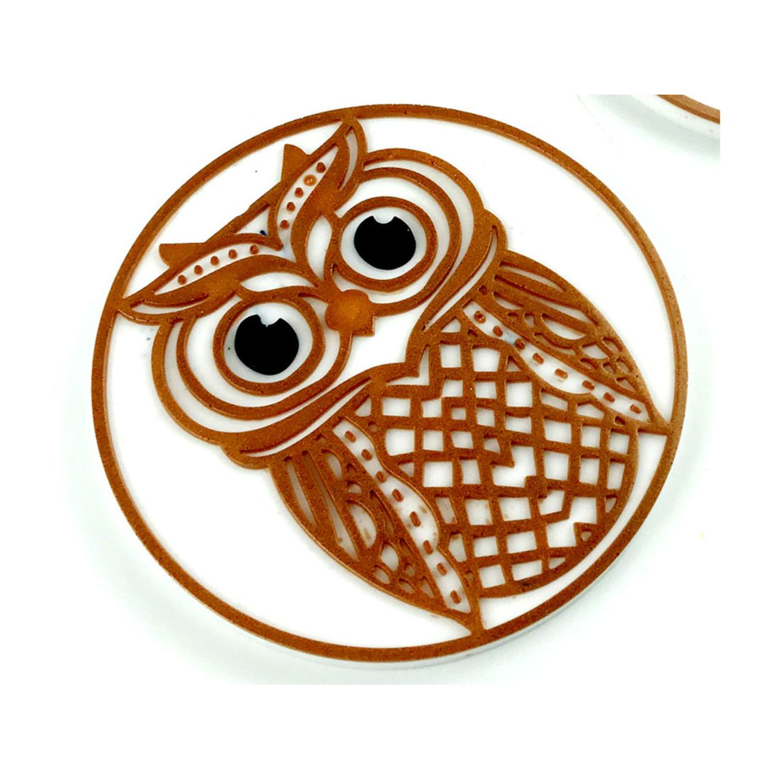 Round Silicone Coaster Mold For Resin Art, Owl Design