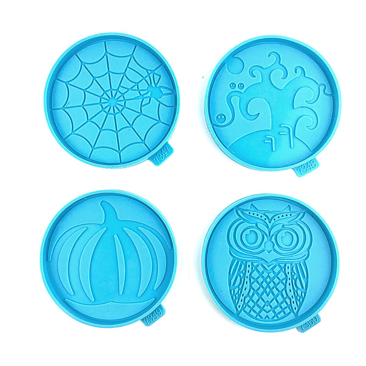 Round Silicone Coaster Mold For Resin Art, Spider Web Design