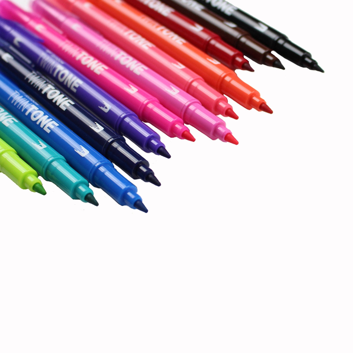 Tombow Twin Tone Dual Tip Markers Pack of 12 - Brights