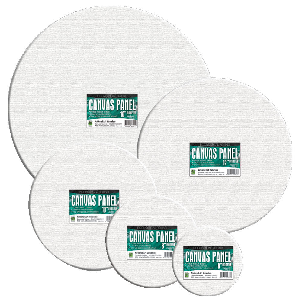 White Primed Round 10 inch Canvas Panel