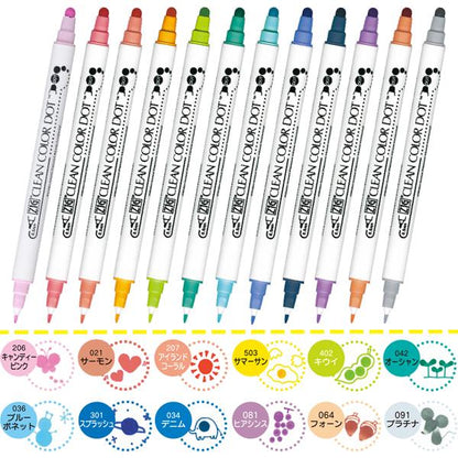 Kuretake Zig Clean Color Dot Marker Twin Tip 12 Pack